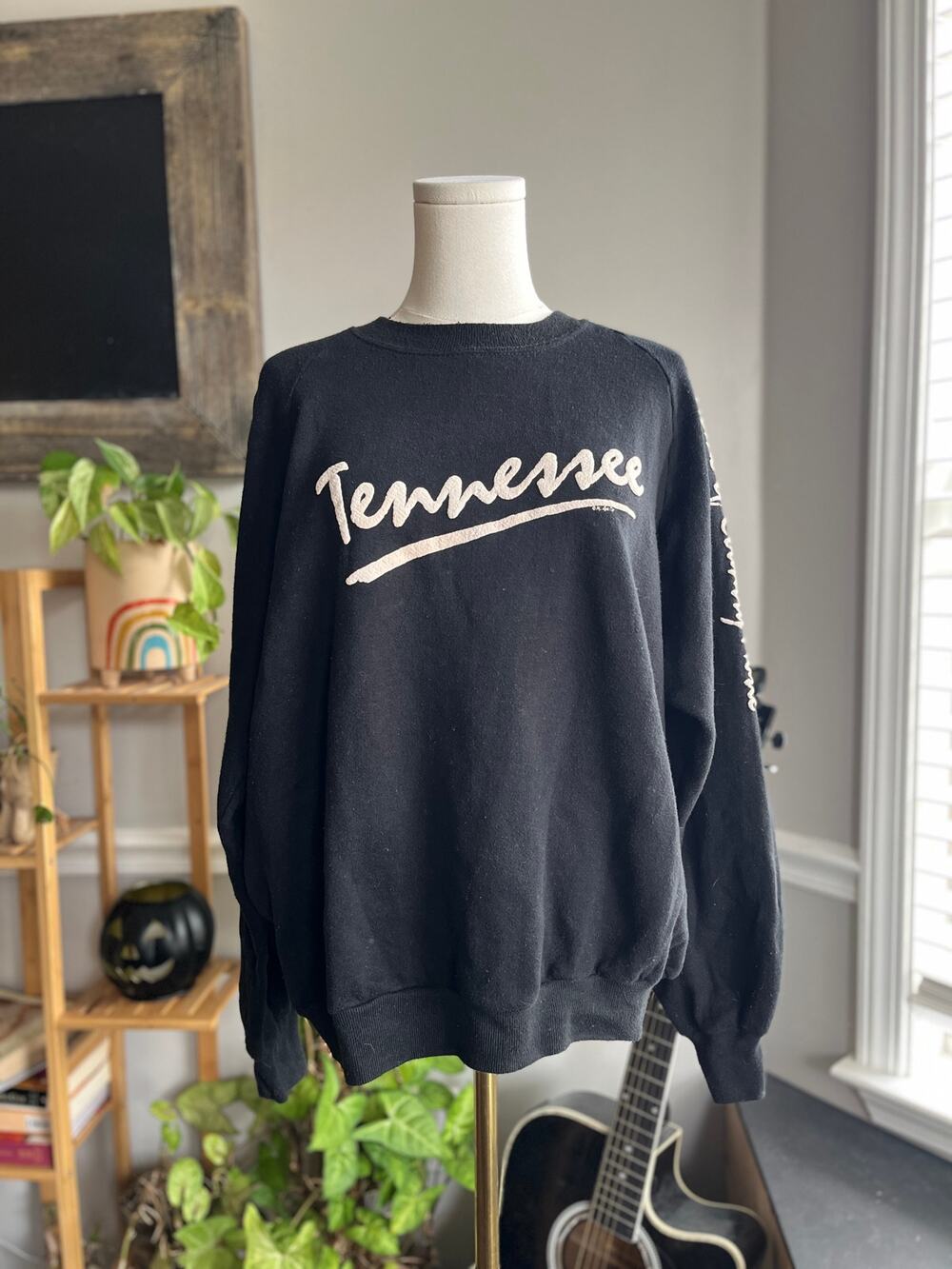 Vintage 90s Tennessee Sweatshirt Country Music Black and White Size XL